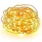 Boomile Fairy Lights, 100 LEDs, Flexible Copper Wire String Lights, Warm White, Indoor and Outdoor for Bedroom, Garden, Patio, Wedding, Tree, Party, Christmas(33ft)