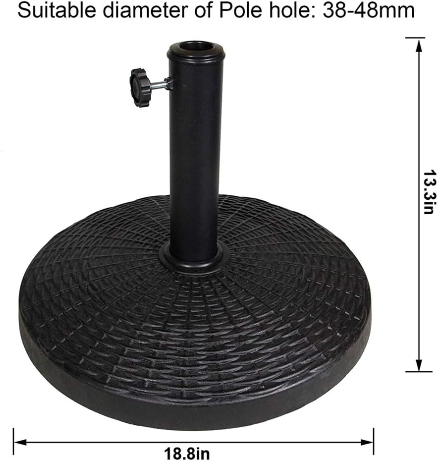 Parasol Umbrella Holder Base Patio Umbrella Base Stand Pole Holder With Decorative Floral Detail Made From Heavy And Durable Stone Resin Black Amazon Co Uk Sports Outdoors