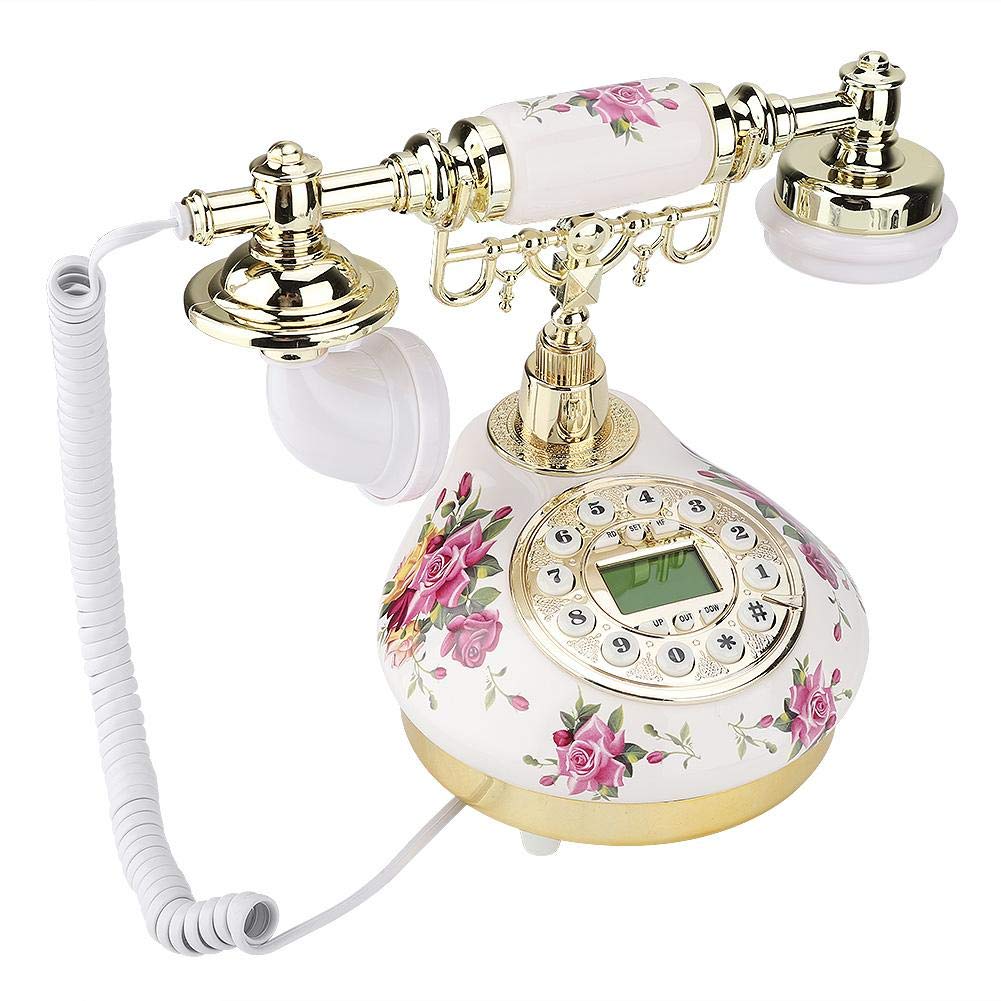Retro Telephone Antique Telephone Wired Telephone European Phone Caller ID with Redial Function Rotary Dial Antique Telephone Landline Home Office Hotel Phone Decorative Phone