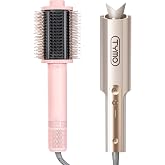 TYMO CurlPro Plus Curling Iron + TYMO 4.0 Hair Blow Dryer Brush | Upgraded Long Barrel Curling Wand for Beach Waves &amp; Long Hair + Lightweight 3X Faster Drying 5-in-1 Ionic Blowout Hair Dryer