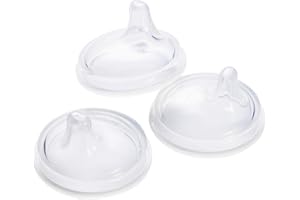 Boon Nursh Silicone Sippy Cup Lid - Convertible Transitional Sippy Spouts for Nursh Baby Bottles - Sippy Cup Lids for Babies - Baby Feeding Supplies - Ages 6 Months and Up - 3 Count