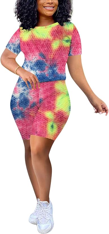 Conjunto de yoga para mujer, con textura, teñido anudado, para