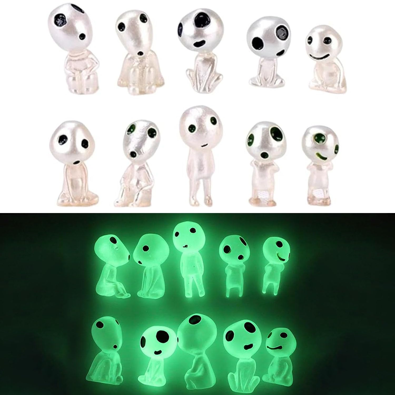 ZEACCT 10 PCS Miniature Luminous Tree Ghost Spirit, Elves Statue, Luminous Tree Elves Figures for Micro Landscape Outdoor Patio Terrace Balcony Yard Decoration