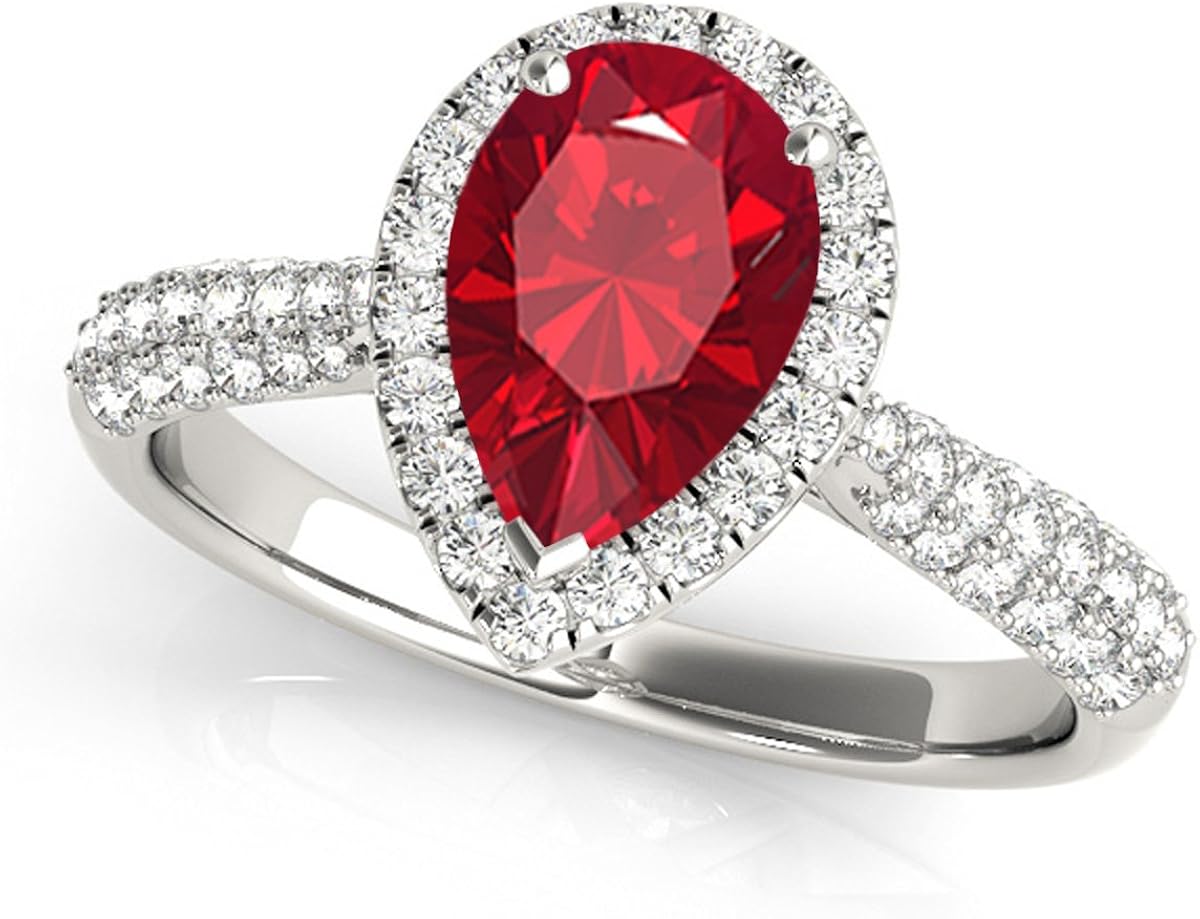 Amazon.com: MauliJewels Rings for Women 1 Carat Diamond and Pear Shaped