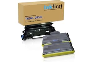 3PK-1 Inkfirst DR360 DR-360 Drum Unit + 2 TN360 TN-360 High Yield Toner Cartridges (2 Toner + 1 Drum) Compatible Replacement 