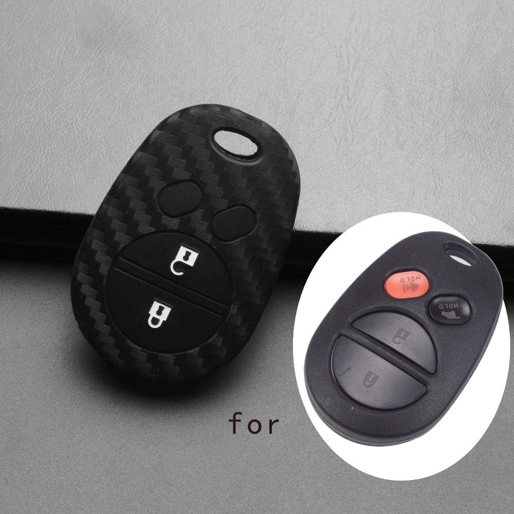 QCYSTBTG Remote Car Key Case Cover Silicone Fiber,For Toyota Sienna/Tundra/Sequoia Holder