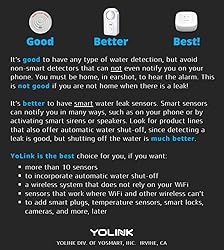YoLink Water Leak Sensor 3-Pack, LoRa Up to 1/4