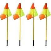 Soccer Corner Flags Set of 4, Playing Field Corner Flags, Soccer Flag Pulling, Soccer Agility Poles, Flag Soccer Football Equipment For Training Turf W/Bright Flags