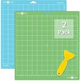 HTVRONT Cutting Mats 12x12, 2 Pcs, Compatible with Cricut Maker/Explore | Standard Light 2 Grip Variety Sticky Mats &amp; Accessories, Compatible with Maker 4/3, Explore 5/4/3, Air 2/One