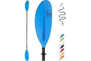 OCEANBROAD Carbon Fiber Kayak Paddle 90.5in/230cm, 86in/218cm for Adults Kayaking Boating Canoeing Oar with Paddle Leash