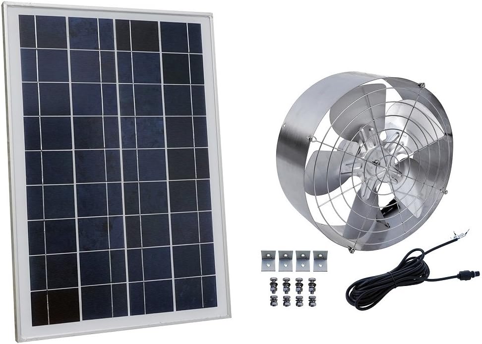 ECOWORTHY Solar Power Attic Gable Fan with 65Watt 18Volt Efficient