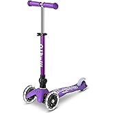 Micro Kickboard Mini 3-Wheel Toddler Scooter | Lean-to-Steer Design, Adjustable T-Bar Grows with Your Child, Smooth-Ride PU Wheels, Rear Brake, Swiss-Engineered