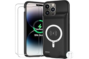 YINGYKJ Battery Case for iPhone 14 Pro Max, Upgraded 10800mAh Battery Pack Rechargeable Charger Case with Wireless Charging Compatible for iPhone 14 Pro Max (6.7 inch) External Battery Charging Case (Black)