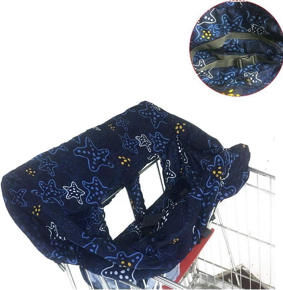 Lelestar Portable Baby Shopping Trolley Cover 2 in 1 Cotton Highchair Cover Universal Size for Most Child Seat&Supermarket Shopping Cart (A)