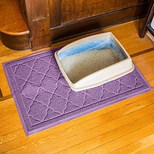 Premium Large Cat Litter Mat 35" x 23", Traps Messes, Easy Clean, Durable, Phthalate Free, Litter Box Mat with Scatter Control - Soft on Kitty Paws