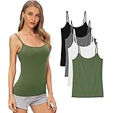 Vislivin Women's Basic Solid Camisole Adjustable Spaghetti Strap Tank Top