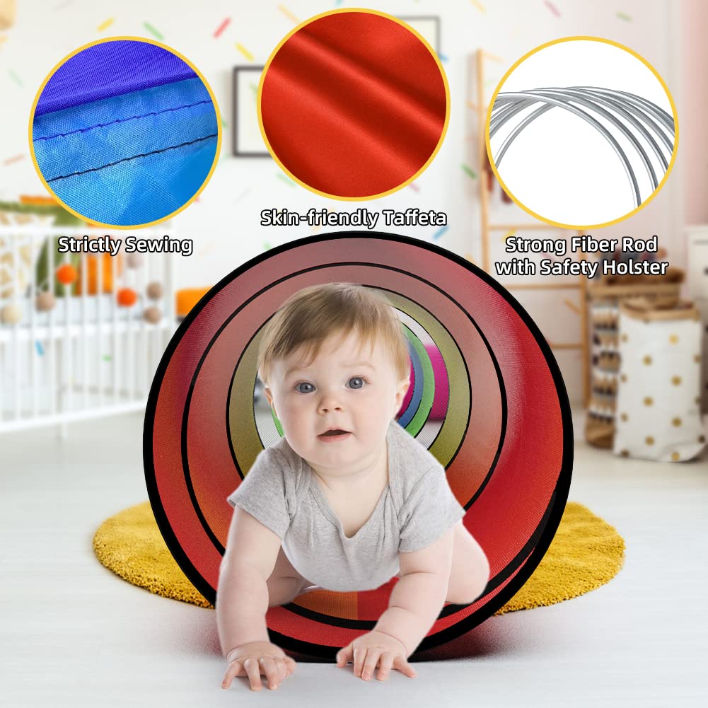 Kids Play Tunnel for Toddlers 1-3 Colorful Pop Up Baby Tunnel for Kids to Crawl Through 6 Foot with Breathable Mesh Collapsible Toddler Toys Gift for Children Backyard Playset