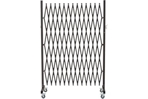 GYMTIME Industrial Metal Expandable Barricade, Portable Safety Barrier with Casters, Flexible Mobile Folding Security Gate, Adjustable Traffic Fence, 11.5 Feet, 72 inch High