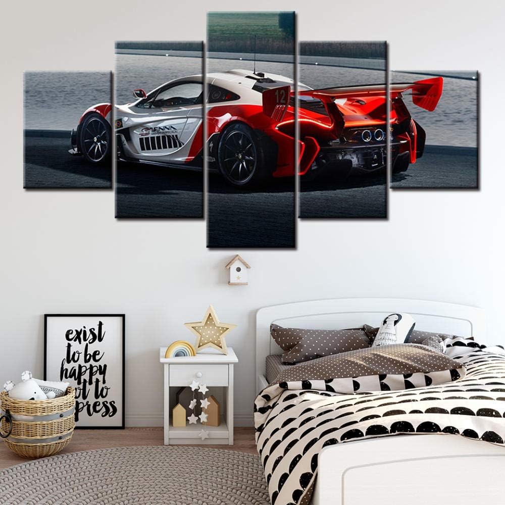 QPWOEI 5 Piece HD Pictures Luxury Red Sports Car Pictures Super Sports