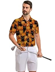 Xdceu Halloween Golf Polos for Men - Funny Golf