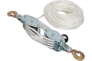 AJ WHOLESALE 4000LB Capacity Heavy Duty Rope Hoist Pulley System