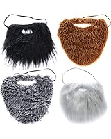 Tigerdoe Fake Beards for Adults Kids - 4 Color Pack - Costume Accessories - Beard &amp; Mustache
