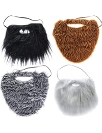 Tigerdoe Fake Beards for Adults Kids - Costume Accessories - Beard & Mustache - Fake Mustaches (4 Pack Costume Beards)