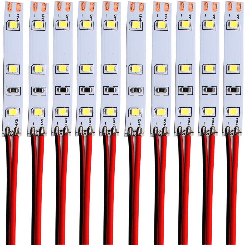 RUNCCI-YUN 10pcs 12V ~ 18V SMD 3-LED model railway led lighting,model train lights for lego led lights n gauge model railways oo gauge lights model train lights 10cm (Length)（white light）