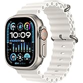 Apple Watch Ultra 2 [GPS + Cellular, 49mm] - Titanium Case With White Ocean Band, One Size (Renewed Premium)