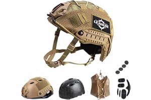 LEJUNJIE PJ Tactical Paintball Airsoft Helmet Fast Military Helmet with NVG Bracket and Side Guide Rail