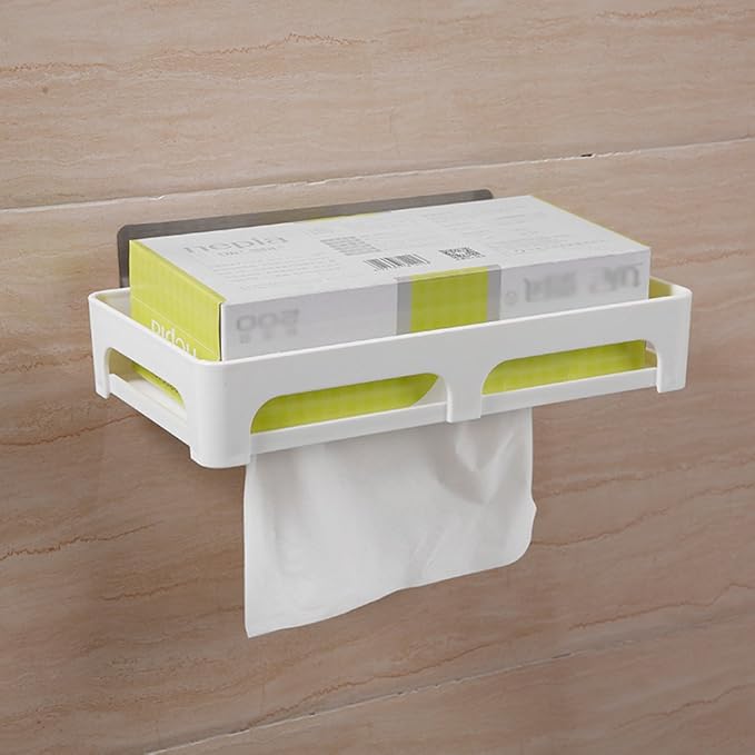 Amazon｜shelfhxクリエイティブpunchfreeティッシュボックストイレトレイ壁掛け式吸盤トイレットペーパーホルダートイレ