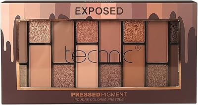 Technic Exposed Eyeshadow Palette 16 Eyeshadows Brown Bronzes Neutrals 29.6g