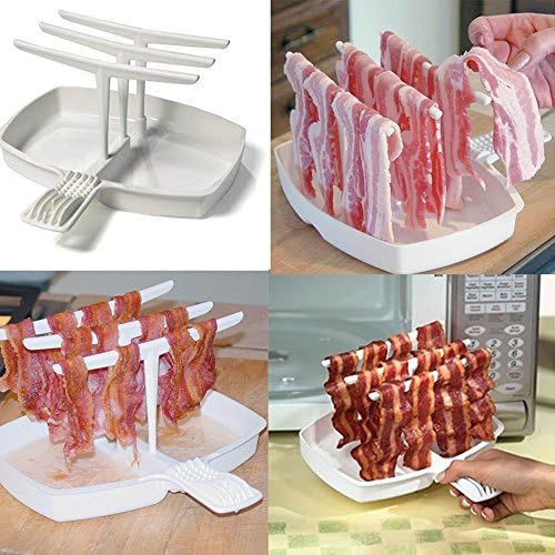 MWGears Microwave Bacon Cooker for Healthier, Crispy Bacon. Hang up to 8 strips of bacon (Style_2)