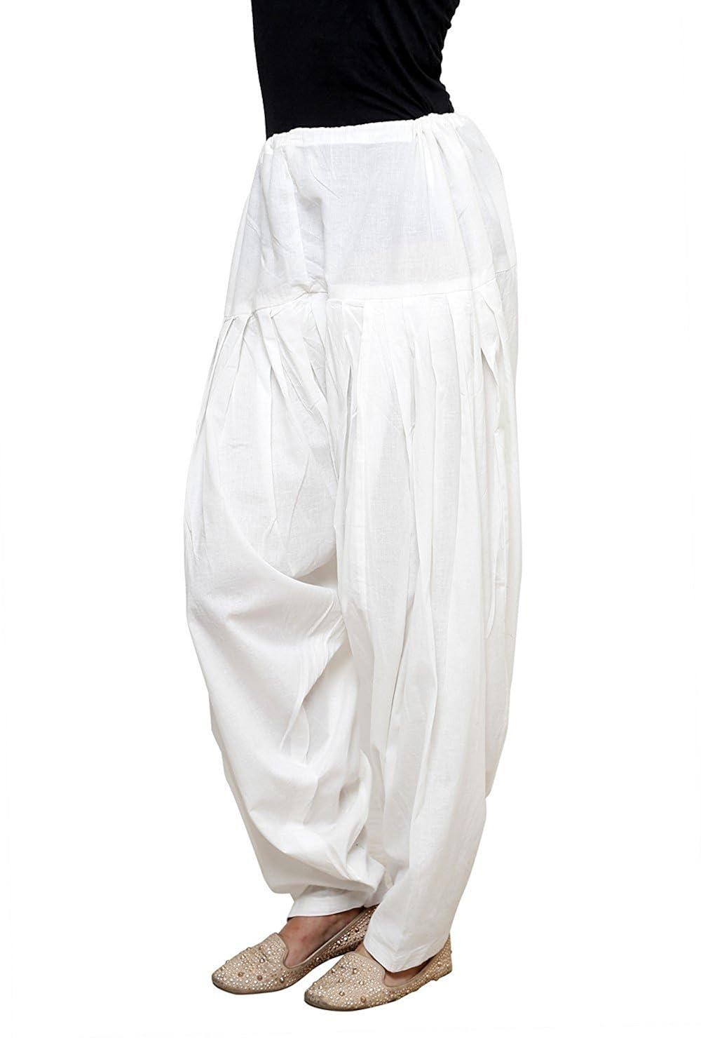 kalpit creations women's cotton semi-patiala (kalpit-salwar-white _white_ free size)