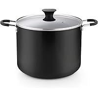 Cook N Home Cookware Nonstick Stockpot with Lid, 10.5-Qt, Black