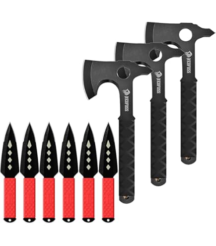 Amazon.com : NedFoss Axes and Knives Set - 9Pack Throwing Hatchet