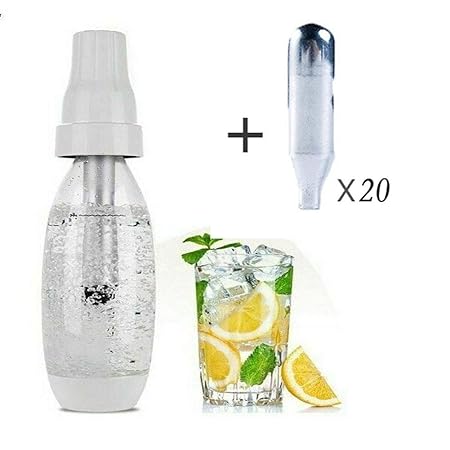 Ilh Soda Maker Home Crystal Acqua Frizzante Con Bottiglia Da 1l 20 Caricabatterie Standard A Co2 Bolla Fai Da Te Succo Di Frutta Bevande Gassate