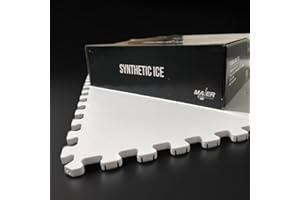 Synthetic Ice Tiles for Hockey, 10 Pack 18 x 18 in Self-Lubricating Skateable Hockey Tiles, Interlocking Synthetic Skating Ti