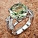 Psiroy 925 Sterling Silver Created Green Amethyst Filled Solitaire Promise Ring Size 8