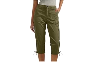Bacrelax Women's Cargo Capris Hiking Pants Lightweight Quick Dry Outdoor Travel Casual Pants Loose Fit Capris Muti Pockets