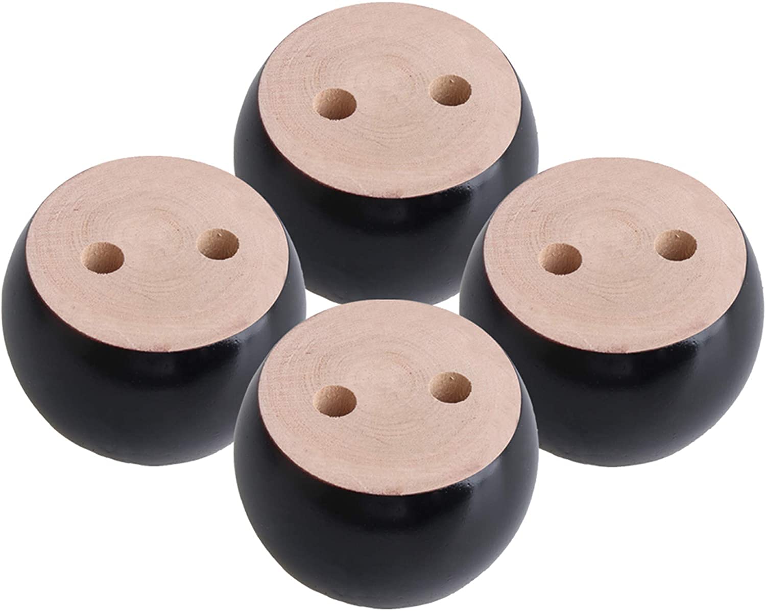 Photo 1 of 4PCS Black Wooden Round Furniture Bun Feet 2" Tall Replacement Solid Wood Furniture Legs Dresser Legs Sofa Cabinet Couch Replacement Legs
