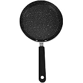 Jeanoko Pancake Maker Pan, Portable Aluminum Alloy Crepe Cooking Pan Round Shape for Fried Eggs Nonstick Granite Omelette Skillet(6in)