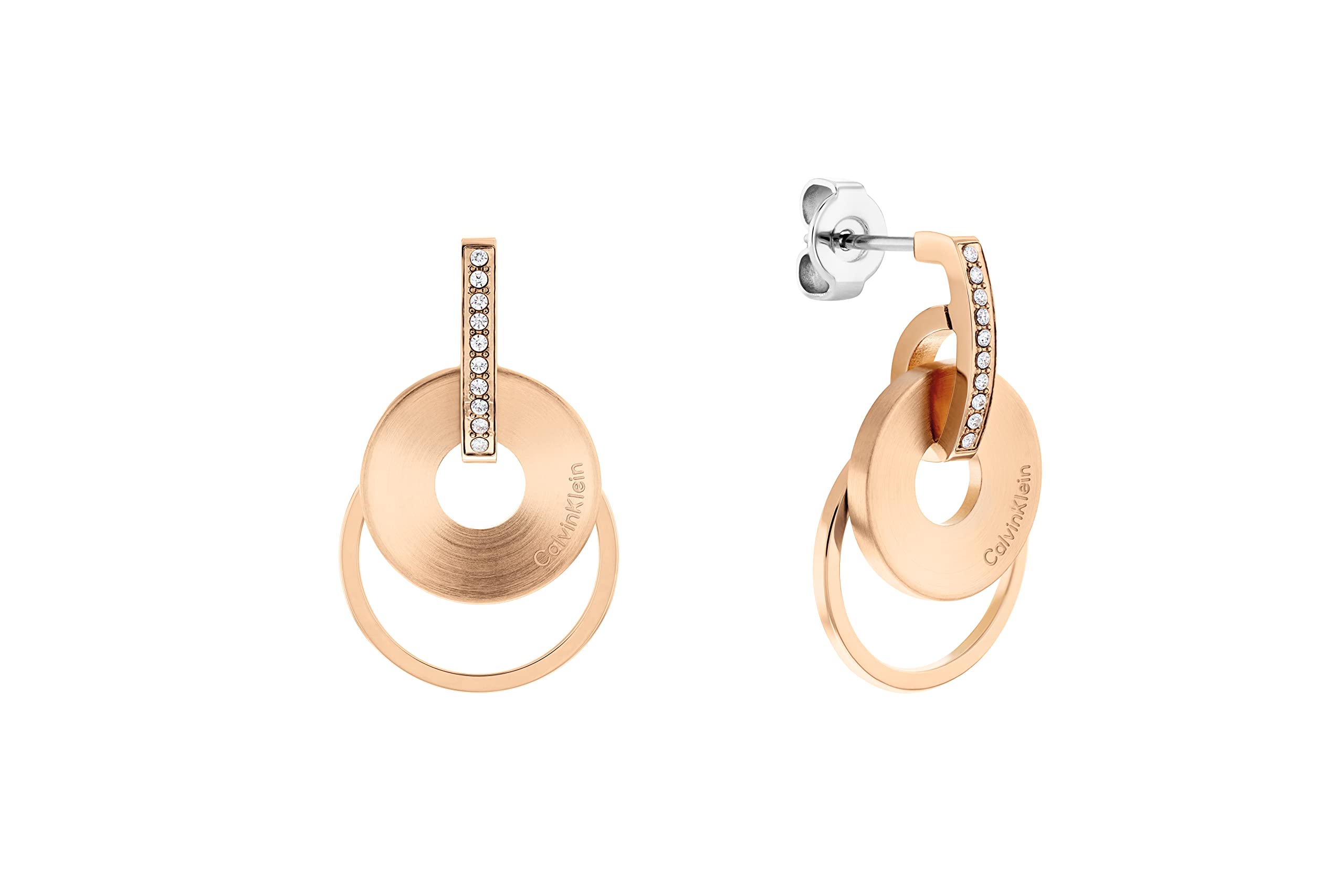 Calvin Klein Women's PLAYFUL CIRCULAR SHIMMER Collection Dangle & Drop Earrings Embellished with Crystals - 35000153