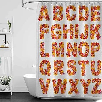 Amazon Com Shower Curtains Under 5 Dollars Letters Whole Alphabet