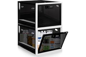 Lockable Box, Medicine Lock Box for Safe Medication, Premium Material Lockable Storage Box Locking Organizer Bin for Fridge F