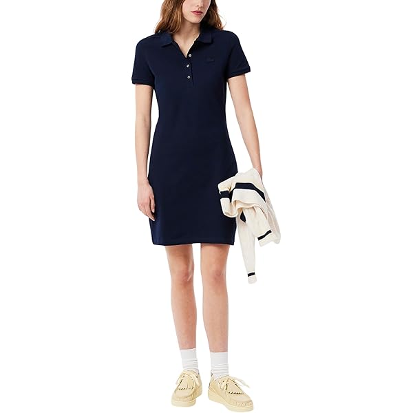 Lacoste Womens Core Collection Slim Fit Sleeveless T-Shirt Dress, Black, 4  at Amazon Women's Clothing store