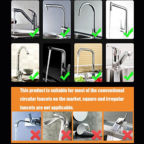 H&xy Faucet prevent splash head extender kitchen household tap water spray water can rotate sprinkler nozzle Adjustable aerator - short - Thumbnail 4