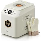 Davivy 3 LB Bread Maker &amp; Auto Fruit Nut Dispenser | Beginner Friendly , 20-in-1 , Ceramic-coated Nonstick Pan , 750W Dual Heaters, Quiet Motor, 15H Delay Timer ,with Oven Mitts