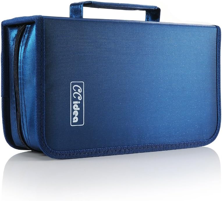 128 Capacity CD/DVD Case Holder, Storage Binder by CCidea (Blue): Electronics