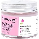 The Crème Shop Rose Hip Oil Gelée Overnight Face Mask, Korean Facial Mask, Sleeping Face Mask, Anti-Puffiness Facial Mask, Hydrating Face Mask - 2.36oz